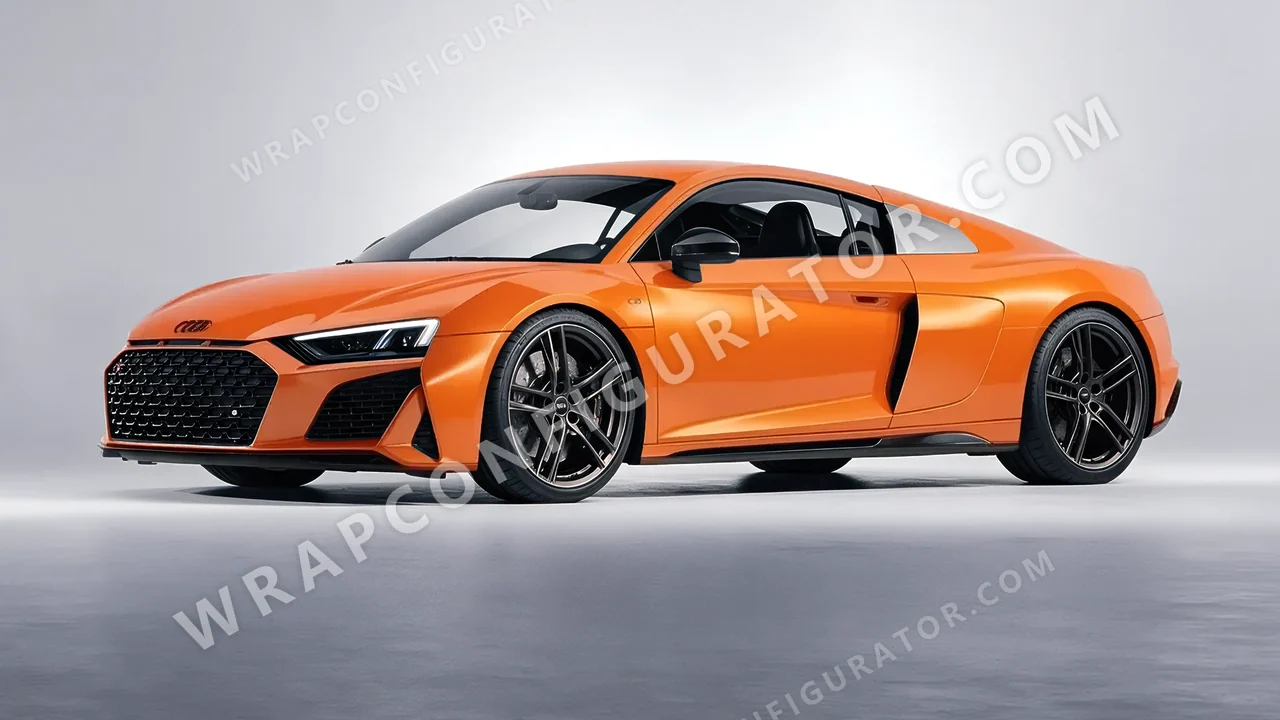 Orange Audi R8 2022 wrapped in ORACAL Tangerine Dream 970RA-959G