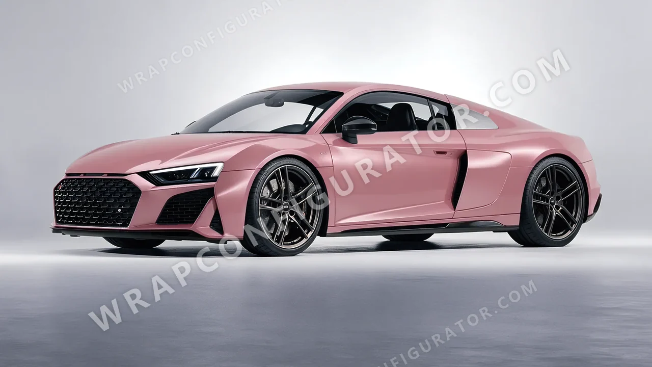 Pink Audi R8 2022 wrapped in 3M Velvet Rose S23
