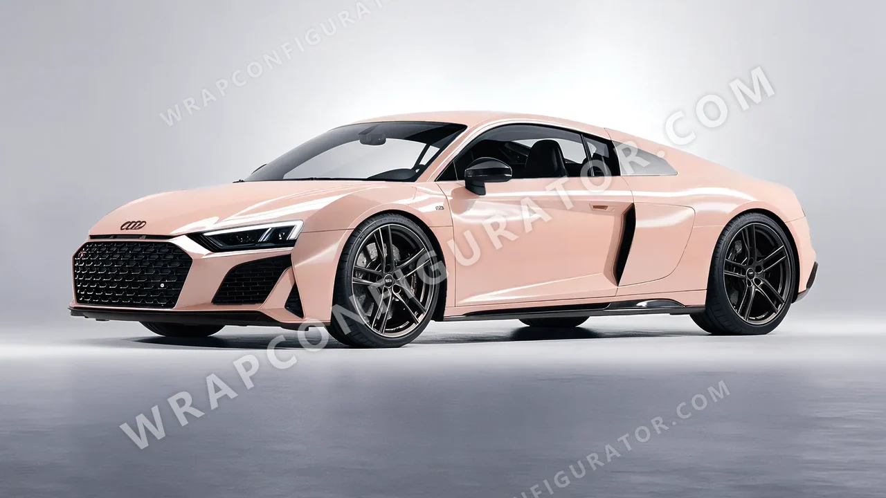 Pink Audi R8 2022 wrapped in Colourshield PPF by HyperPro Soft Pink HGF74-P
