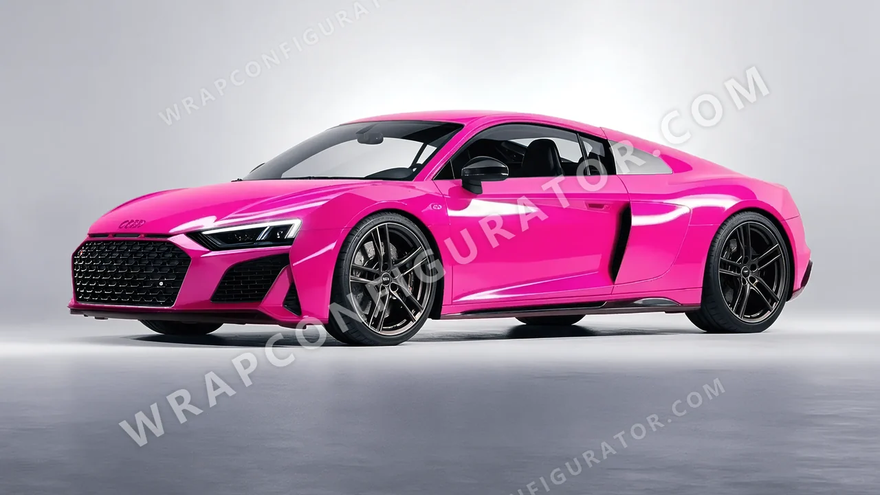 Pink Audi R8 2022 wrapped in Inozetek Dynamic PPF Hot Pink DPPF941