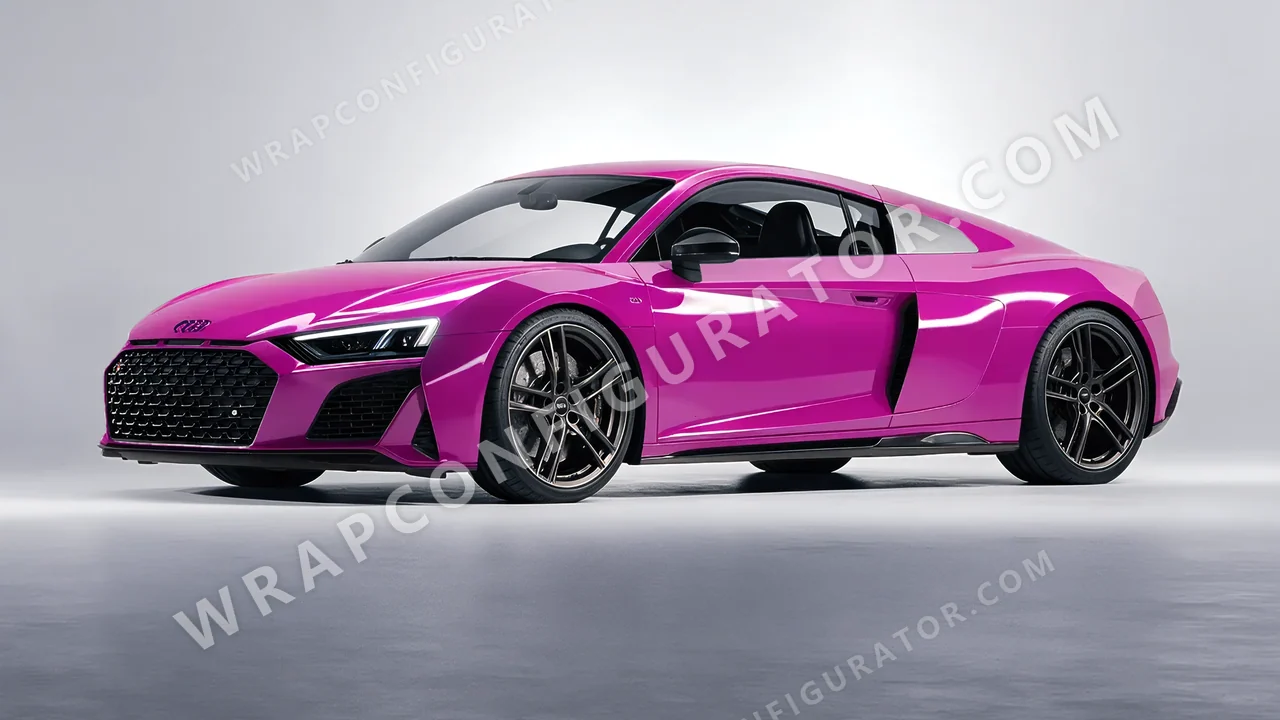 Pink Audi R8 2022 wrapped in ORACAL Telemagenta 970RA-077G