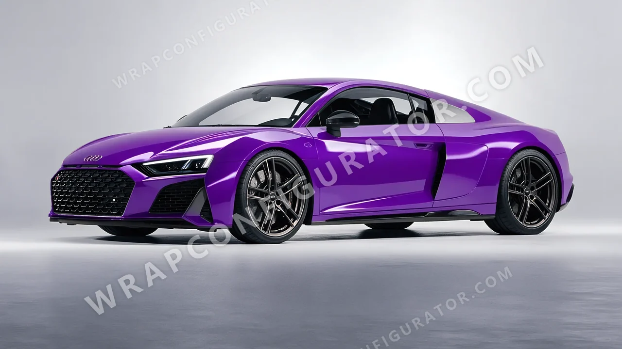Purple Audi R8 2022 wrapped in 3M Plum Explosion 2.0 HGP258