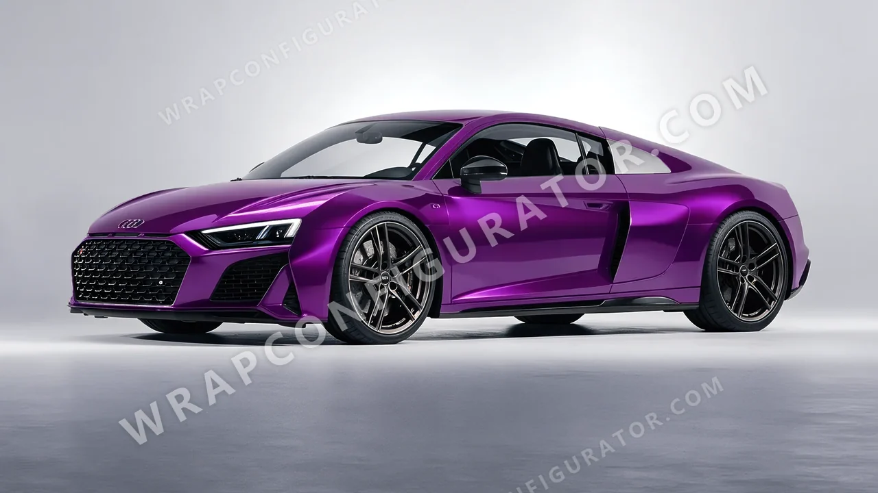 Purple Audi R8 2022 wrapped in Avery Dennison Gloss Fun Purple SW900-568-S