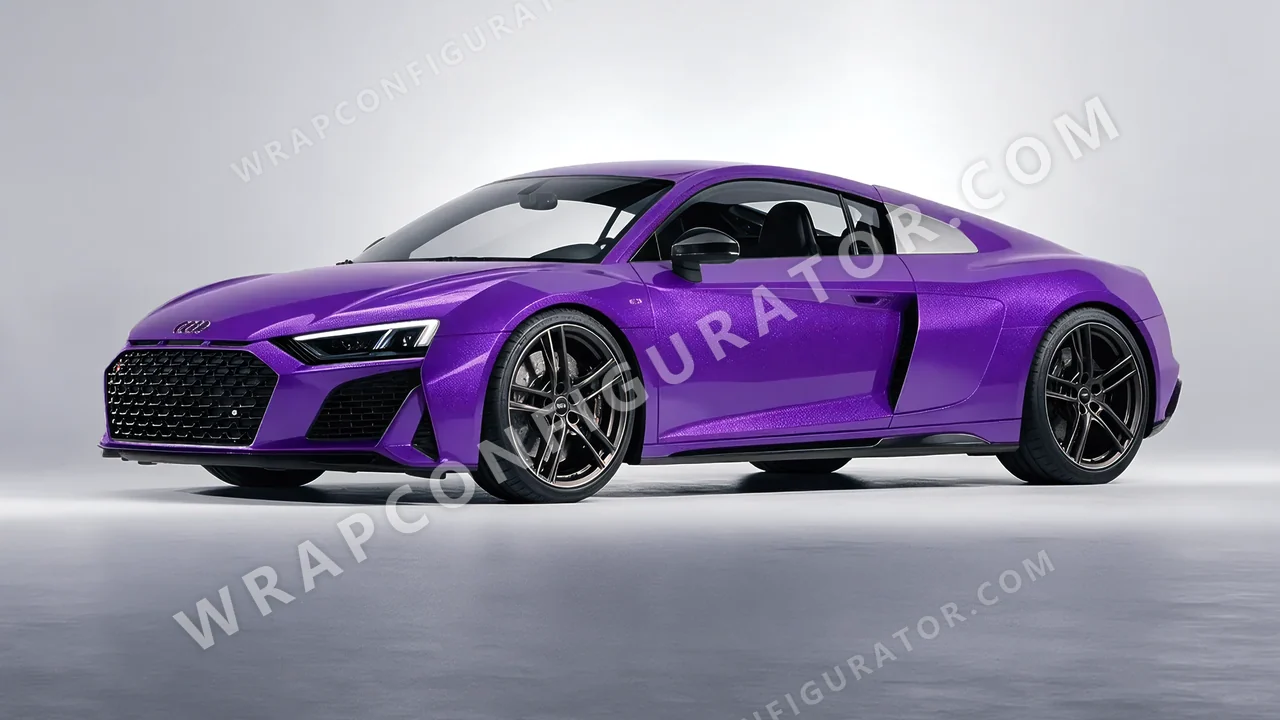 Purple Audi R8 2022 wrapped in Avery Dennison Vibrant Violet SW900-522-M
