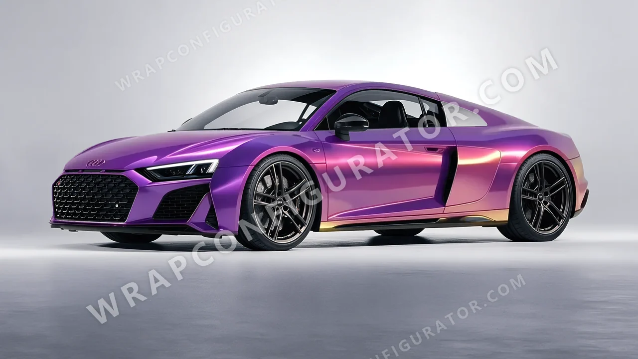 Purple Audi R8 2022 wrapped in Colourshield PPF by HyperPro Afterglow Purple GB03-P