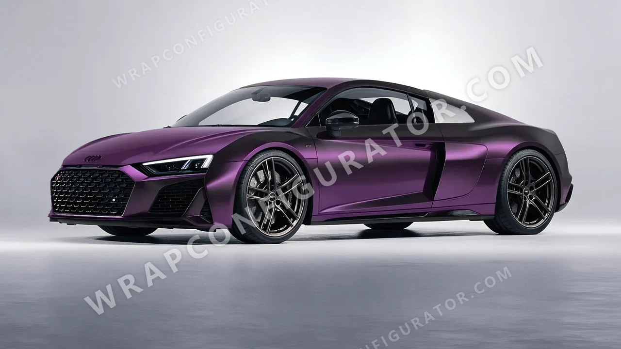 Purple Audi R8 2022 wrapped in Colourshield PPF by HyperPro Ghost Black/Purple MSF06-P