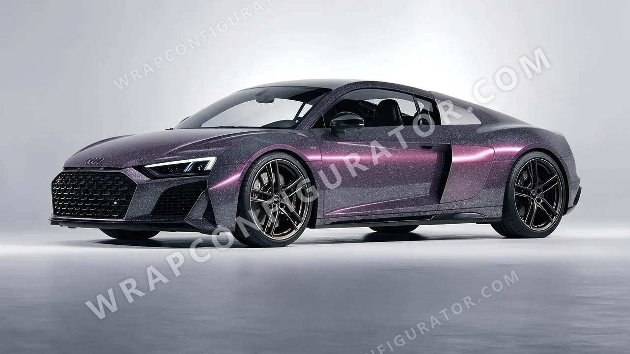 Purple Audi R8 2022 wrapped in Colourshield PPF by HyperPro Gray/Purple CG07-P