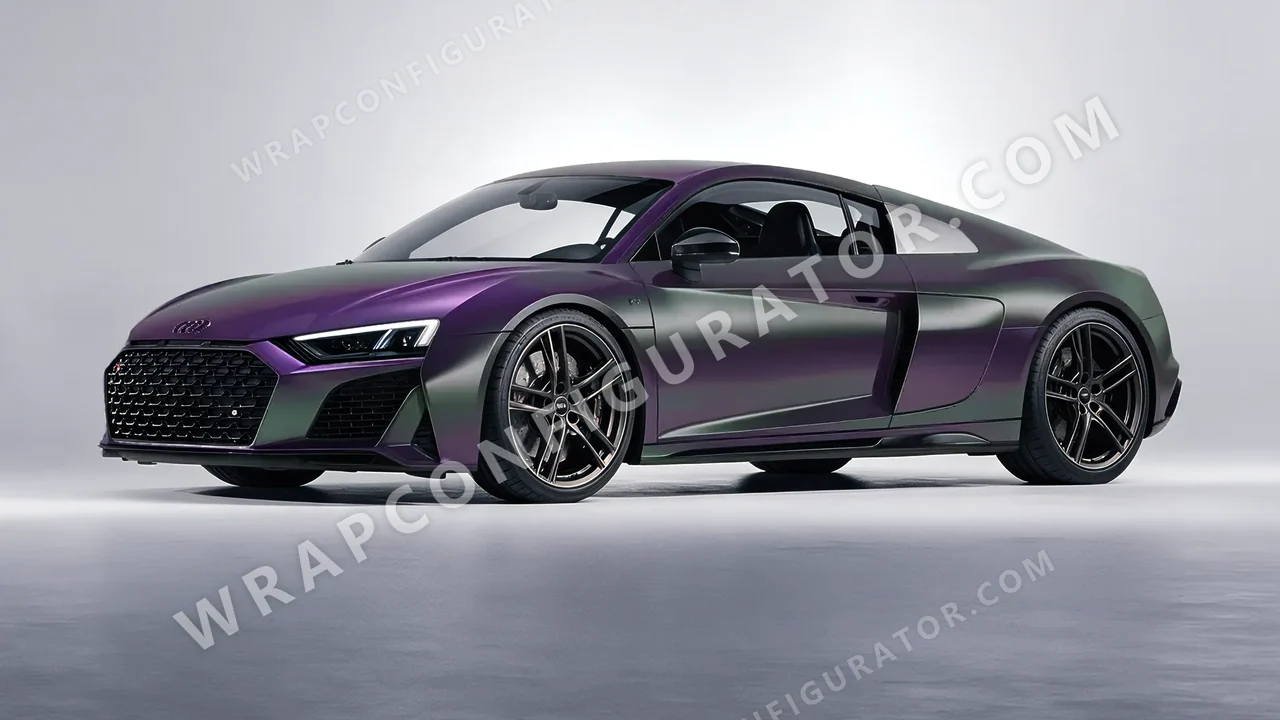 Purple Audi R8 2022 wrapped in Colourshield PPF by HyperPro Gray/Purple MSF47-P