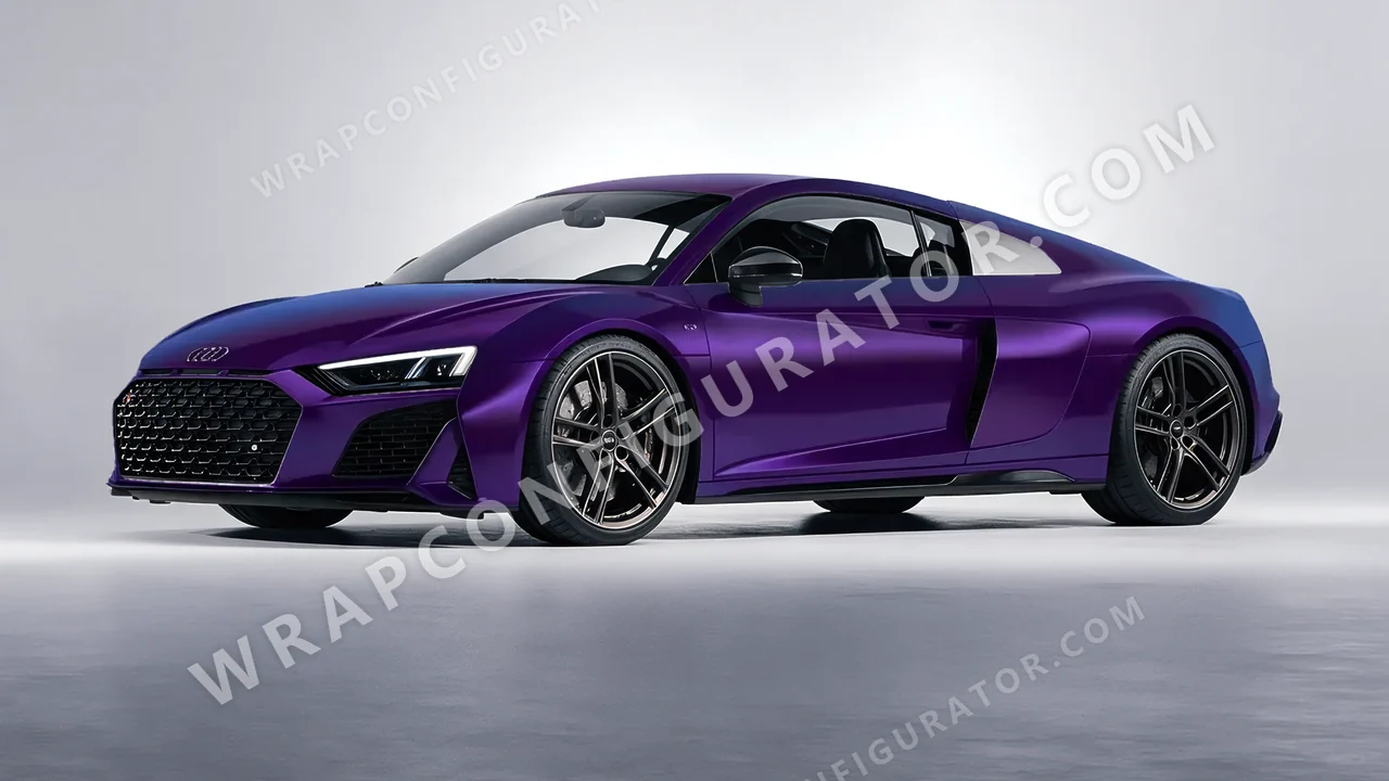 Purple Audi R8 2022 wrapped in Colourshield PPF by HyperPro Midnight Purple MSF52-P