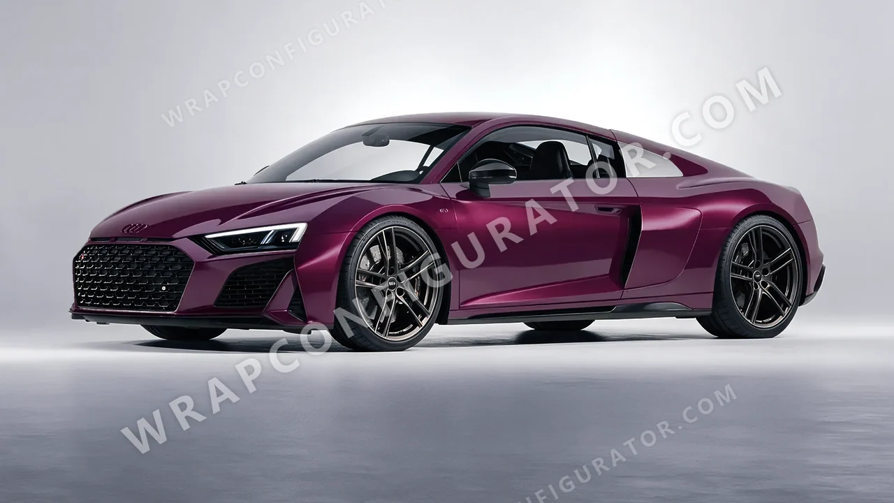 Purple Audi R8 2022 wrapped in Inozetek Dynamic PPF Bunny One Purple RB101