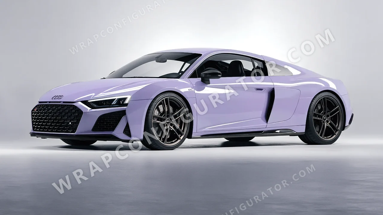 Purple Audi R8 2022 wrapped in Inozetek Dynamic PPF Grey Violet DPPF938