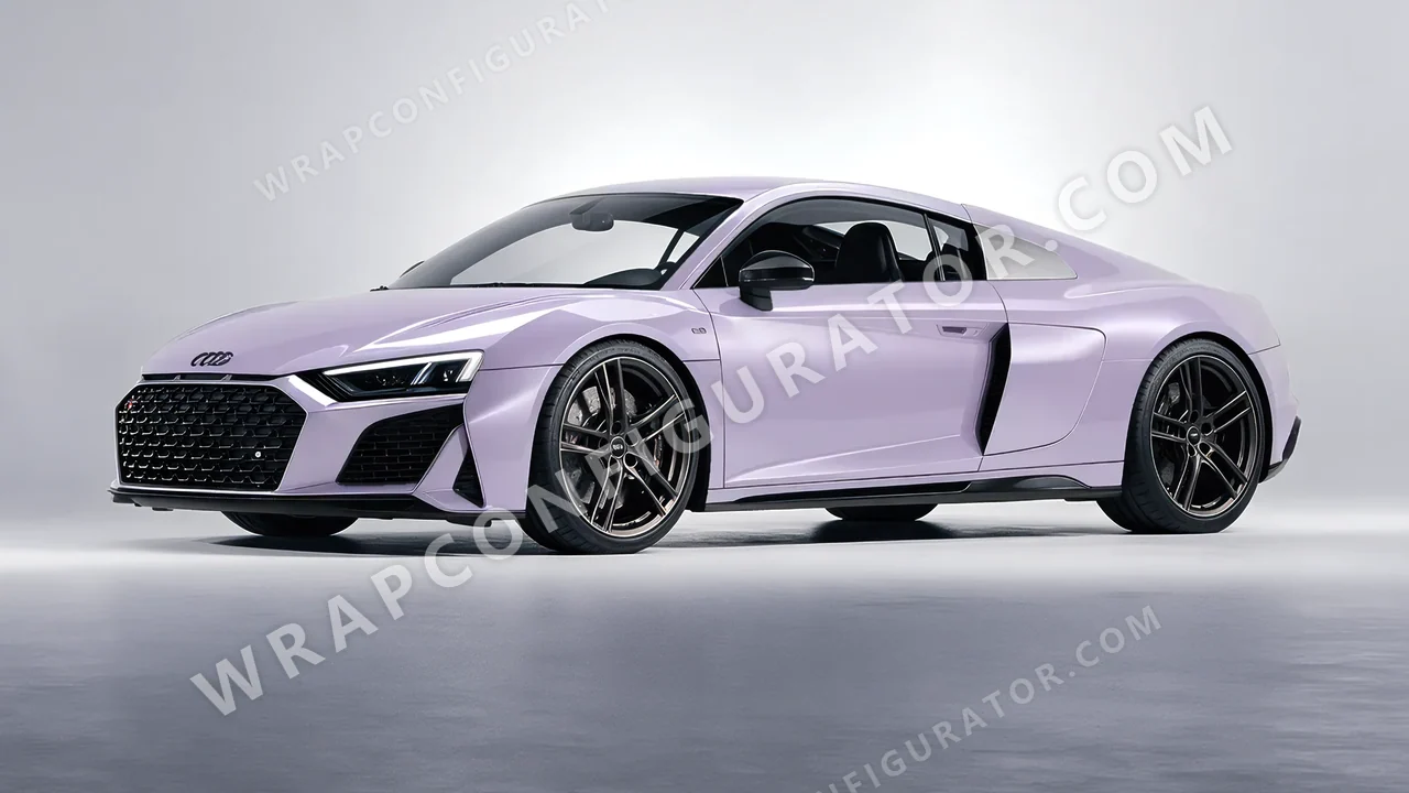 Purple Audi R8 2022 wrapped in Inozetek Dynamic PPF Provence Purple DPPF708