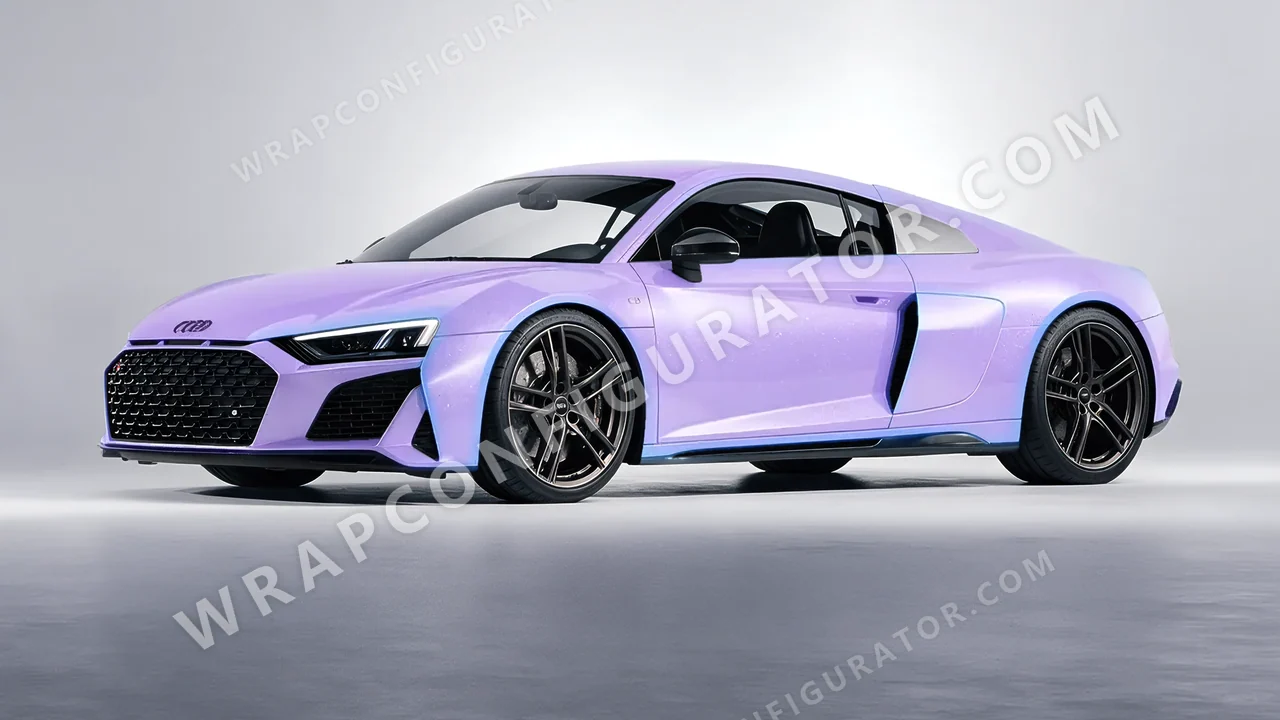 Purple Audi R8 2022 wrapped in Inozetek Dynamic PPF Purple DPPF939