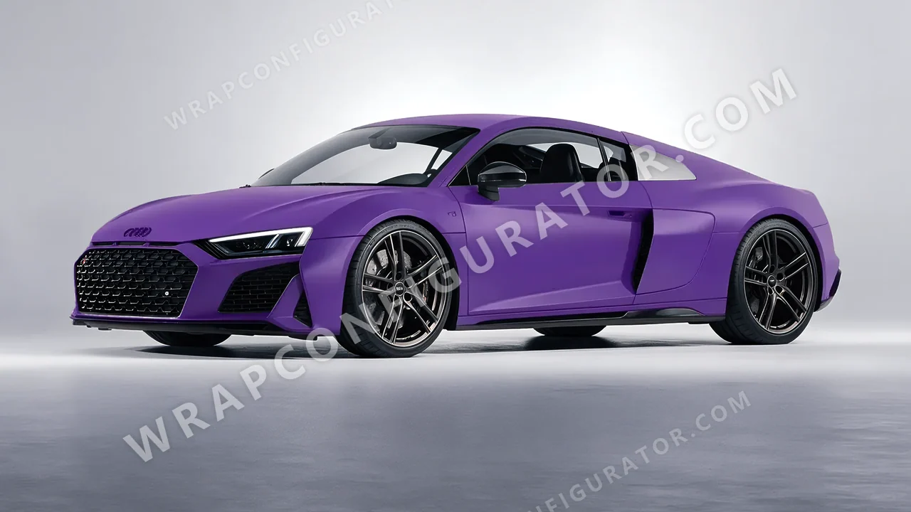 Purple Audi R8 2022 wrapped in KPMF Absolute Matt Royal Amethyst K75803