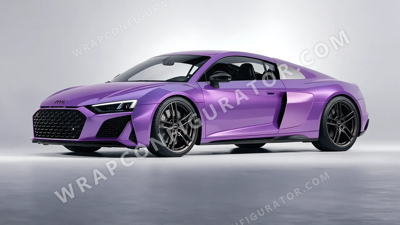 Purple Audi R8 2022 wrapped in KPMF Violet Haze K75473