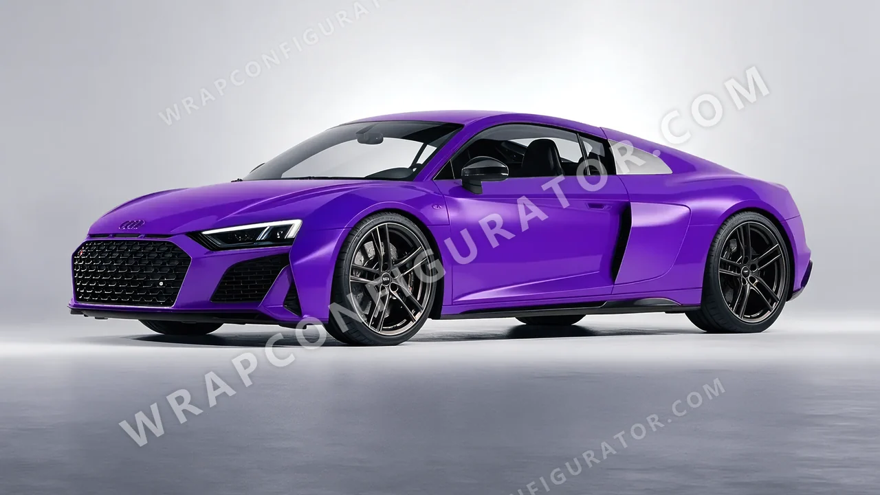 Purple Audi R8 2022 wrapped in ORACAL Enchanted Violet 970RA-175G