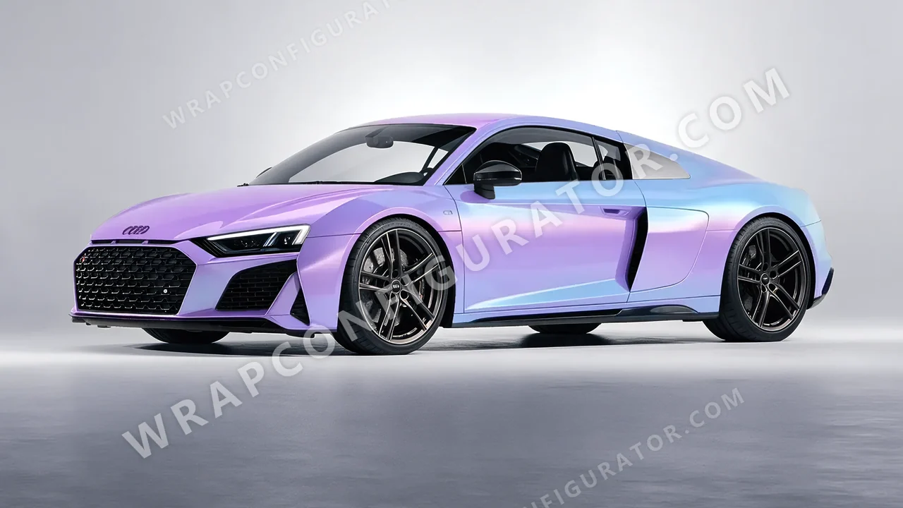Purple Audi R8 2022 wrapped in ORACAL Gloss Amethyst 970RA-316G