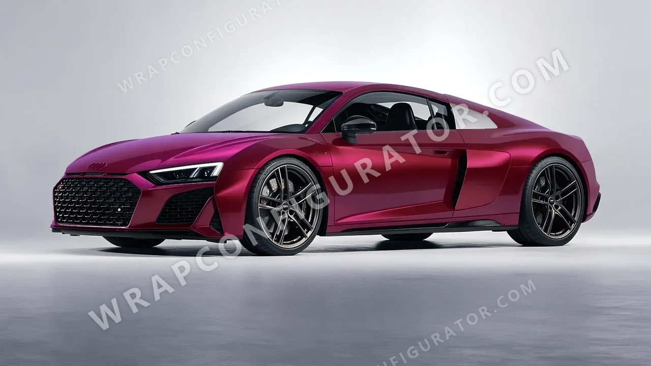 Red Audi R8 2022 wrapped in Colourshield PPF by HyperPro Ghost Dark Red MSF25-P