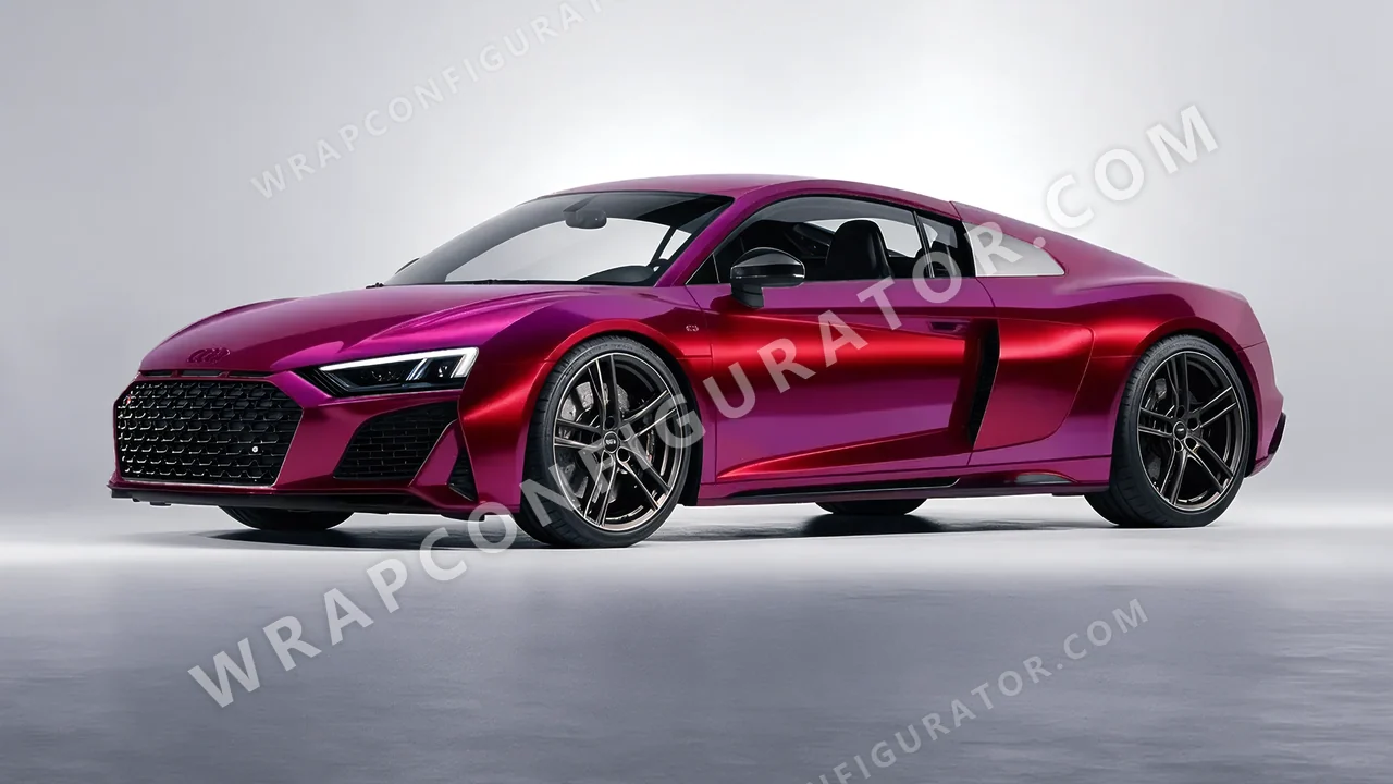 Red Audi R8 2022 wrapped in Colourshield PPF by HyperPro Ghost Red MSF28-P