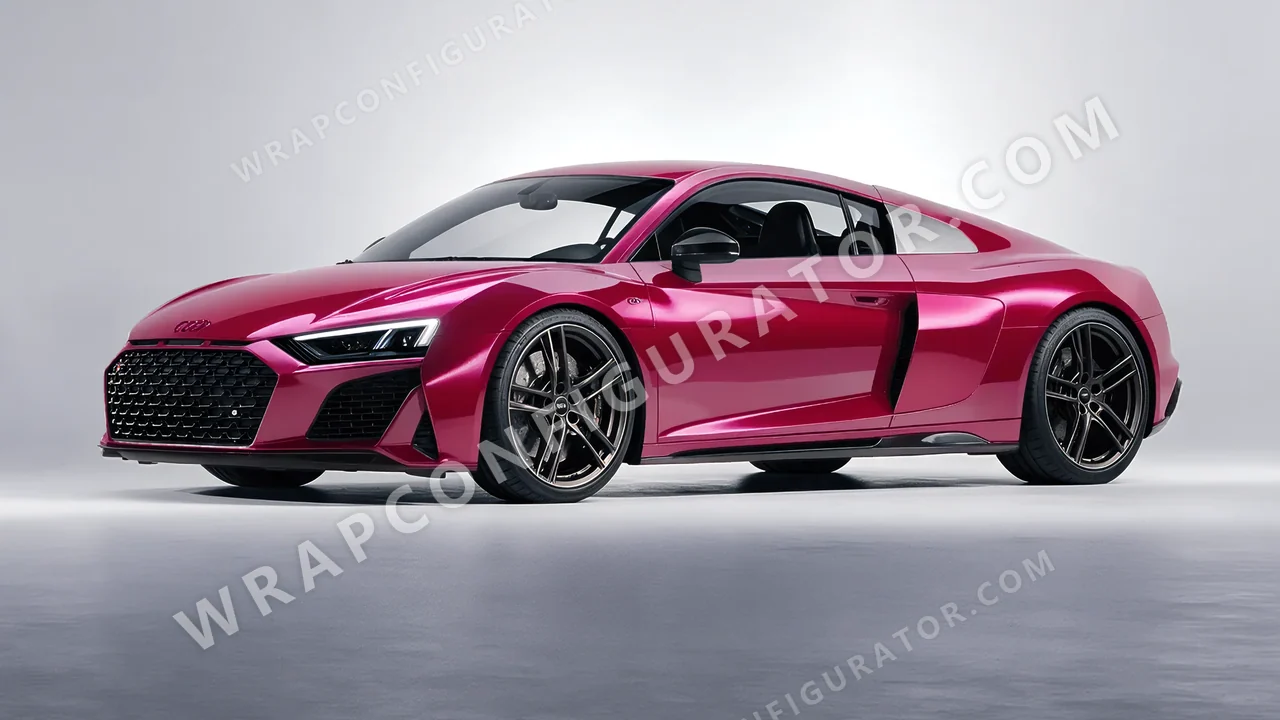 Red Audi R8 2022 wrapped in Colourshield PPF by HyperPro Strawberry Red HGF48-P