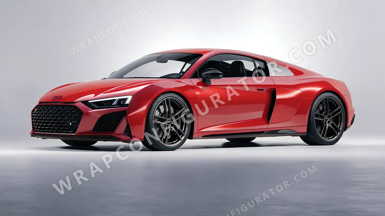 Red Audi R8 2022 wrapped in Colourshield PPF by HyperPro Tomato Red HGF71-P