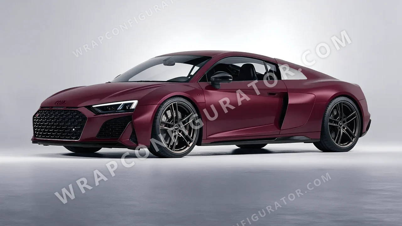 Red Audi R8 2022 wrapped in KPMF Frozen Ruby Matt K75573