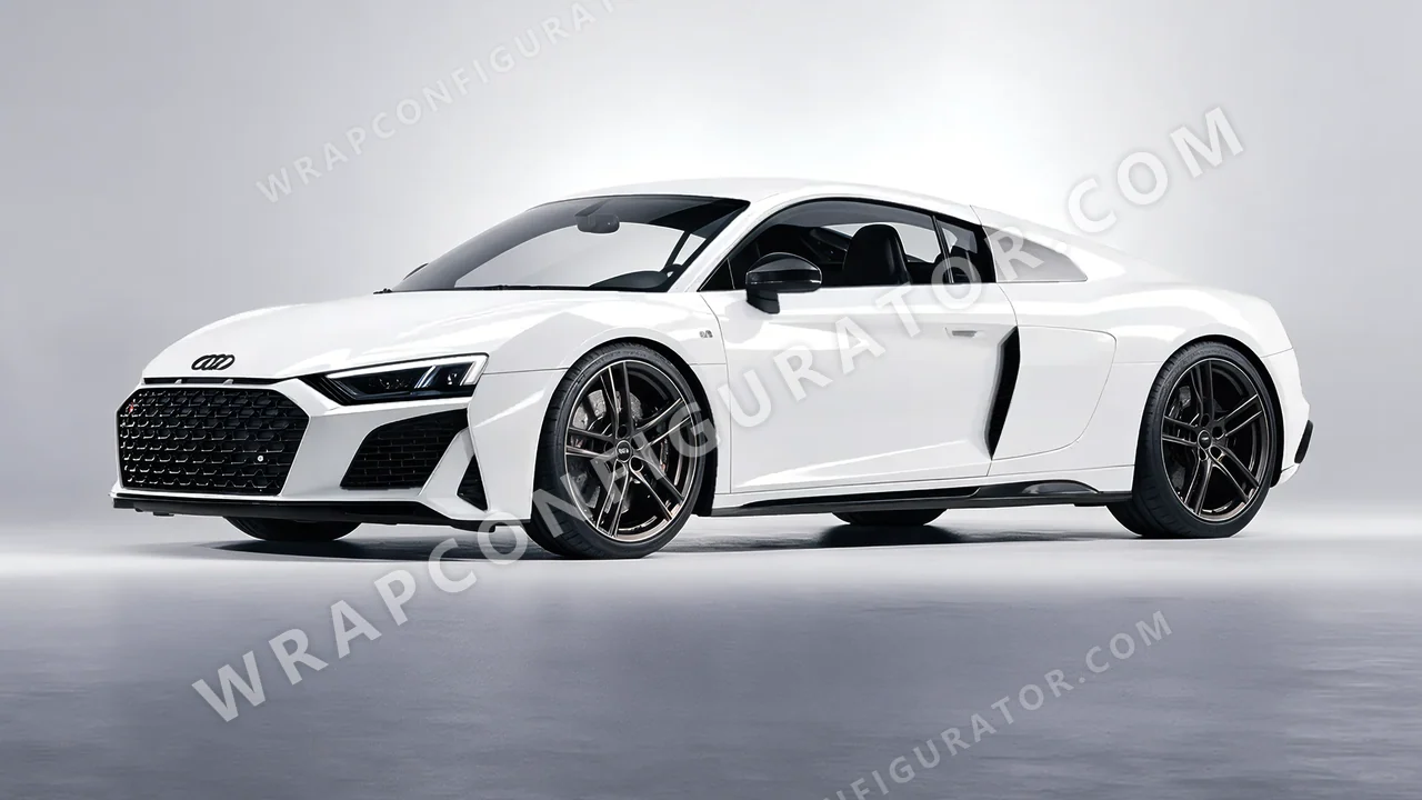 White Audi R8 2022 wrapped in Avery Dennison White SW900-101-O