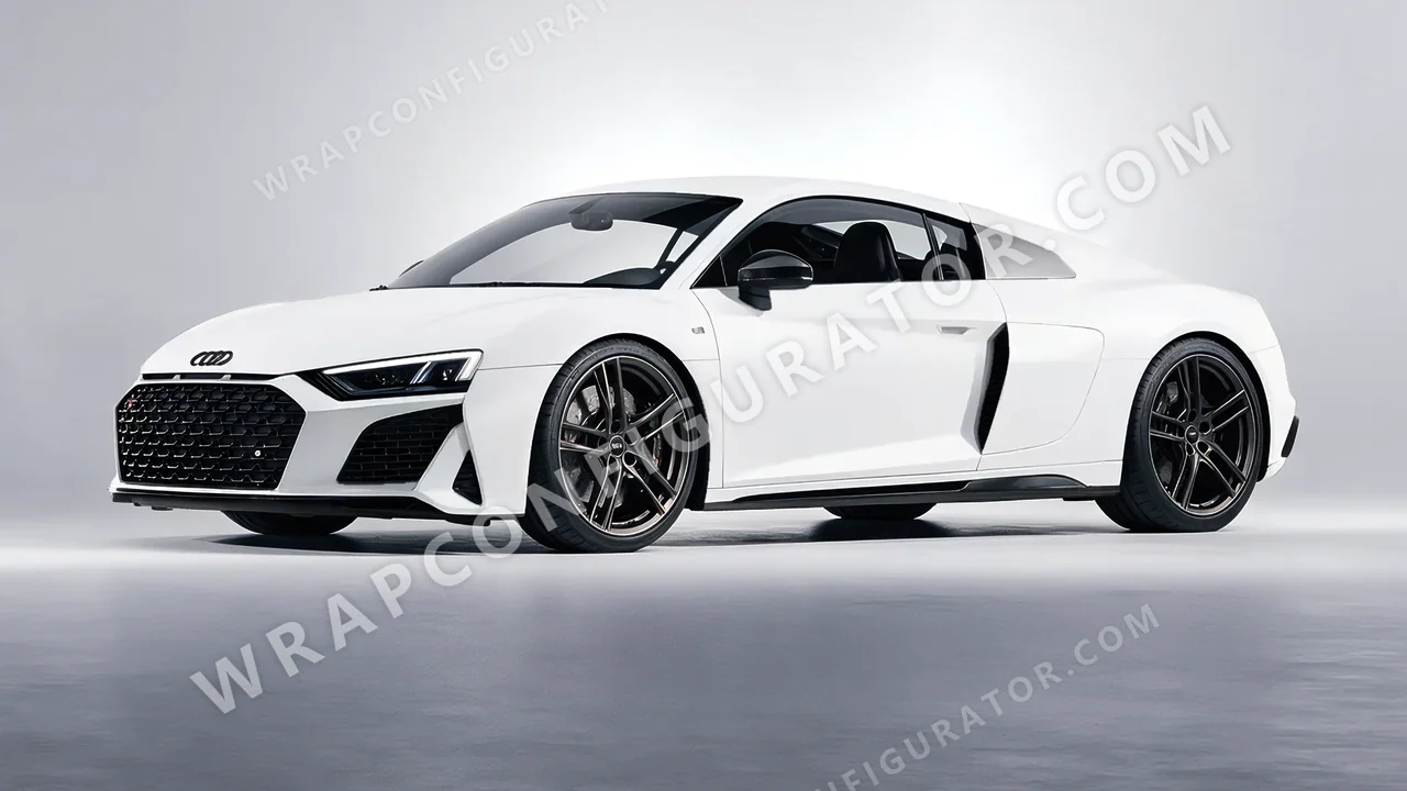 White Audi R8 2022 wrapped in Avery Dennison White SW900-102-O