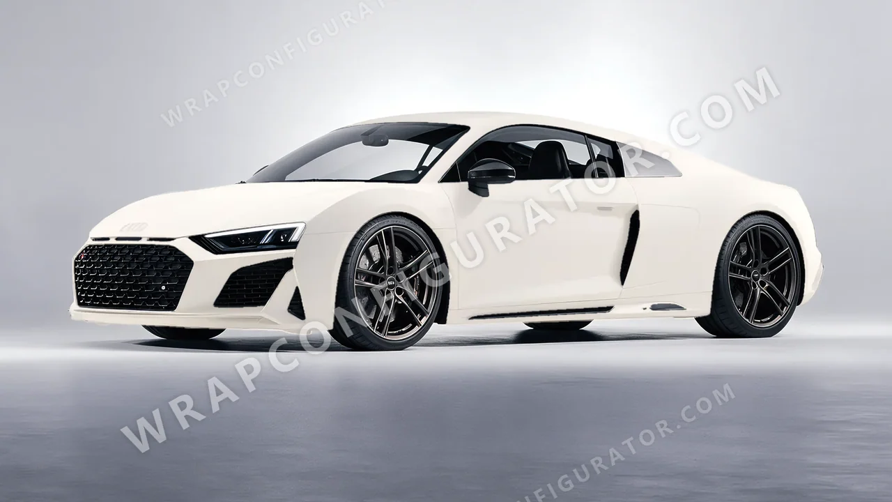 White Audi R8 2022 wrapped in Colourshield PPF by HyperPro White SMF03-P