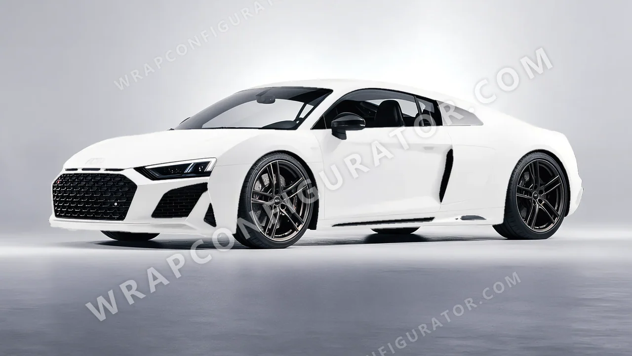 White Audi R8 2022 wrapped in Inozetek Dynamic PPF White DPPF816