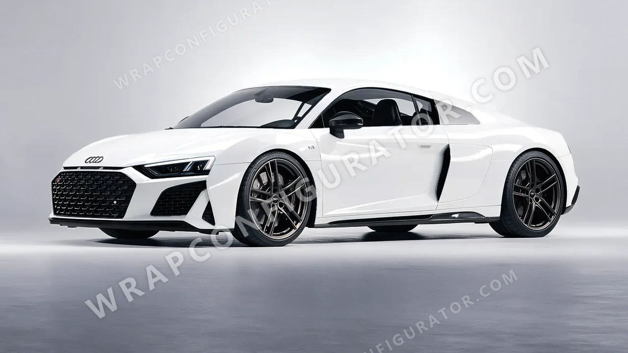 White Audi R8 2022 wrapped in KPMF White K88011