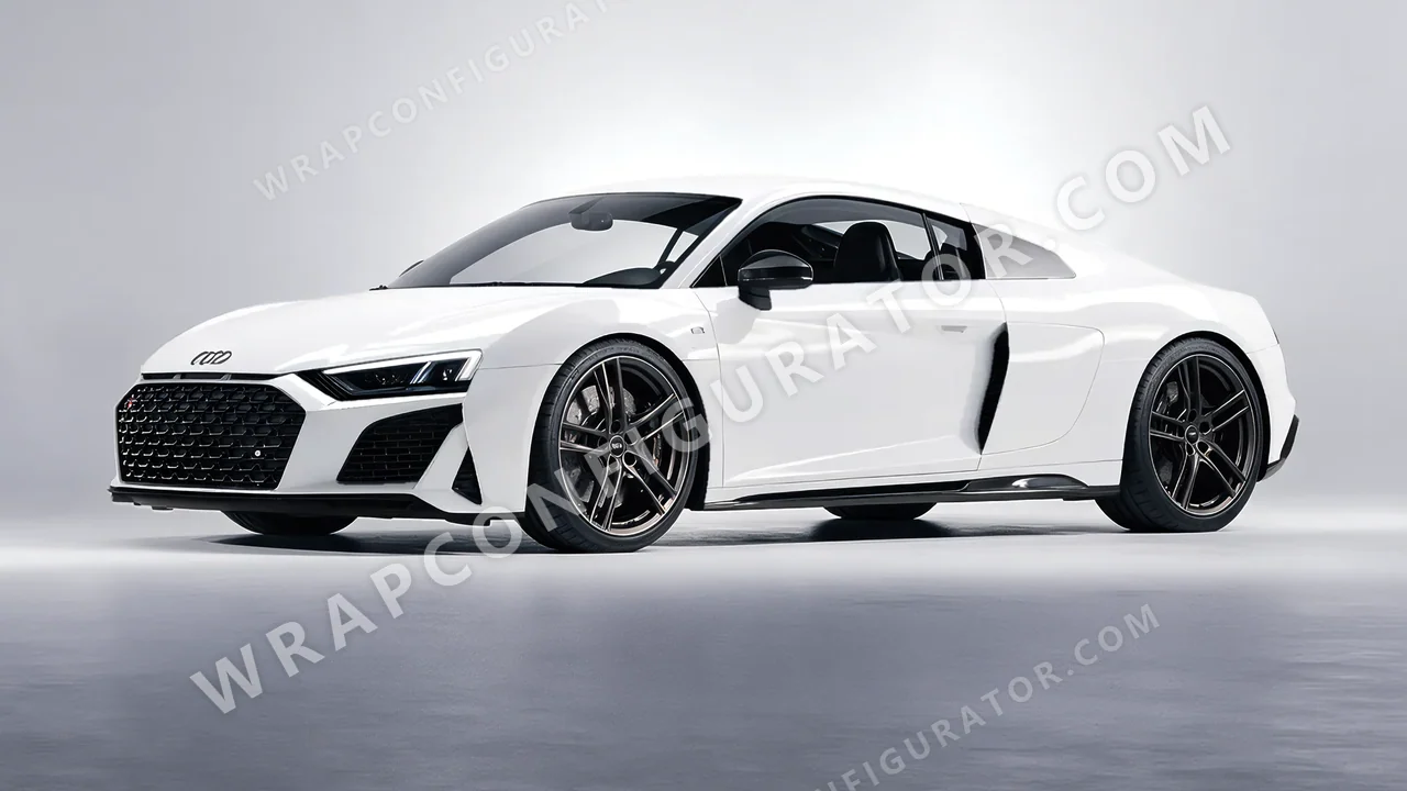 White Audi R8 2022 wrapped in ORACAL White 970RA-010G