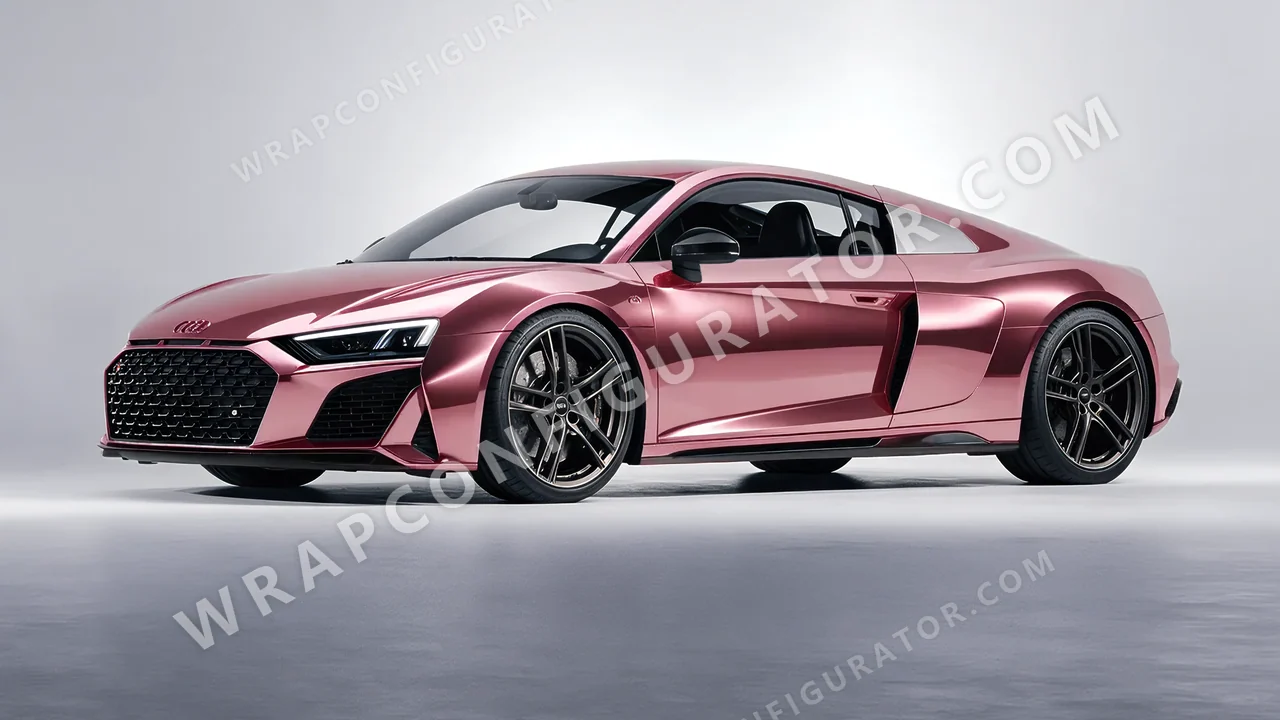 Yellow Audi R8 2022 wrapped in Avery Dennison Rose Gold SF100-211-S