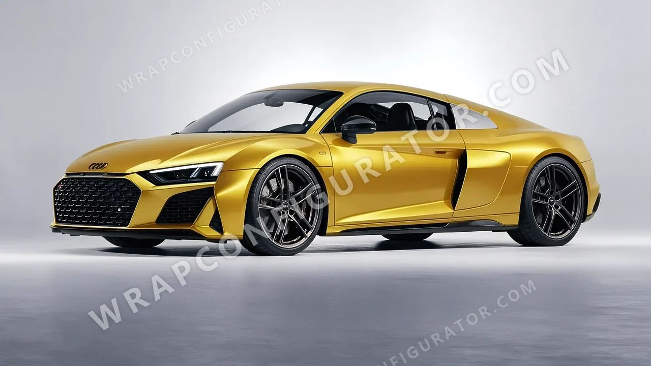 Yellow Audi R8 2022 wrapped in Avery Dennison Satin Energetic Yellow SW900-261-S