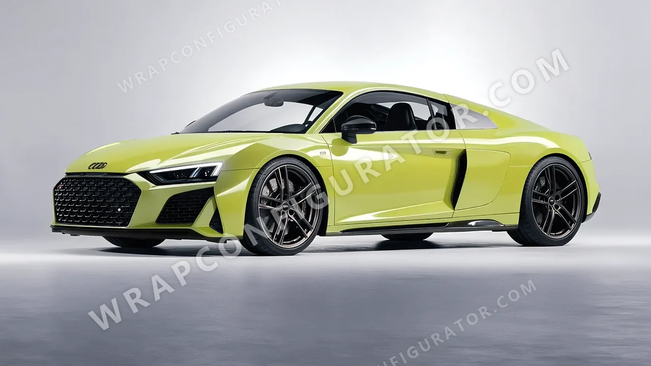 Yellow Audi R8 2022 wrapped in Colourshield PPF by HyperPro Fluorescein Yellow HGF67-P