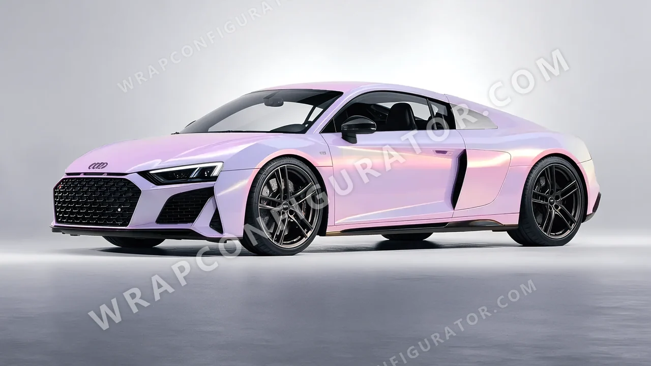 Yellow Audi R8 2022 wrapped in Colourshield PPF by HyperPro Purple/Pink/Gold CGM20-P