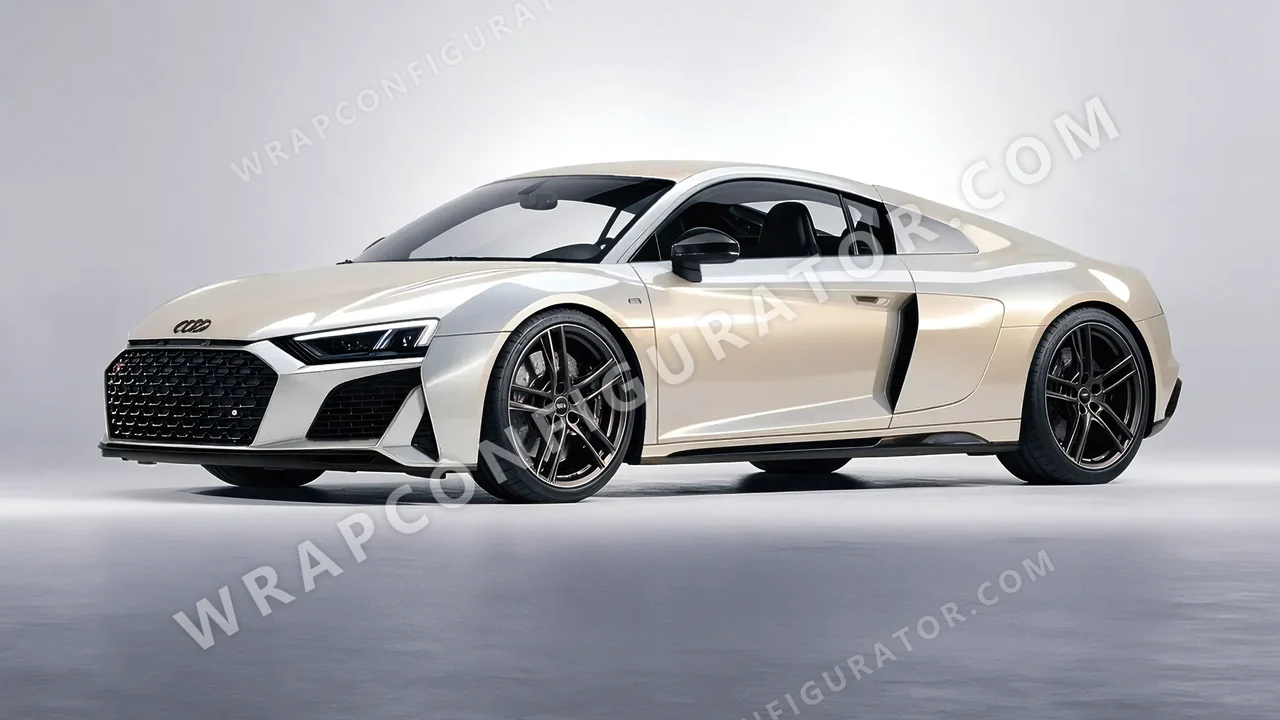 Yellow Audi R8 2022 wrapped in Inozetek Dynamic PPF Silica Brass DPPF906