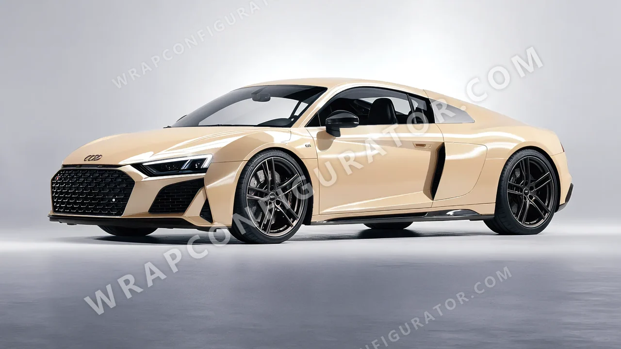 Yellow Audi R8 2022 wrapped in ORACAL Champagne Myst 970RA-996G