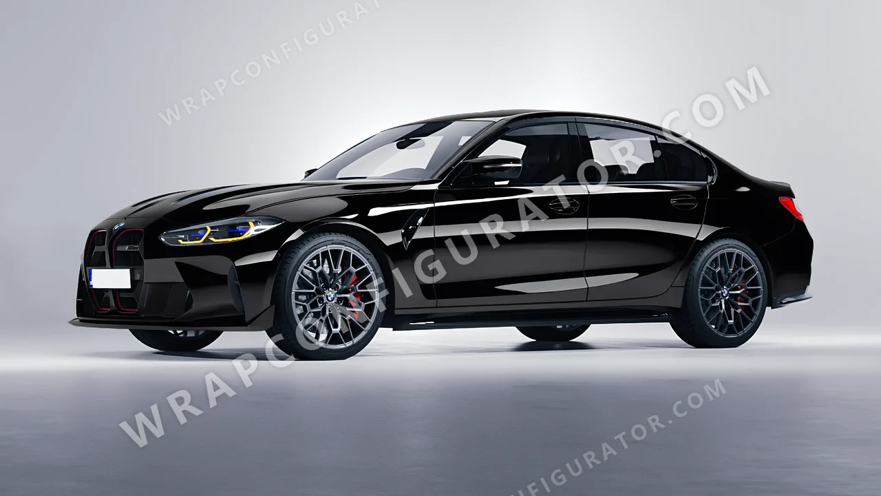 Black BMW M3 CS 2023 wrapped in 3M Black HG12