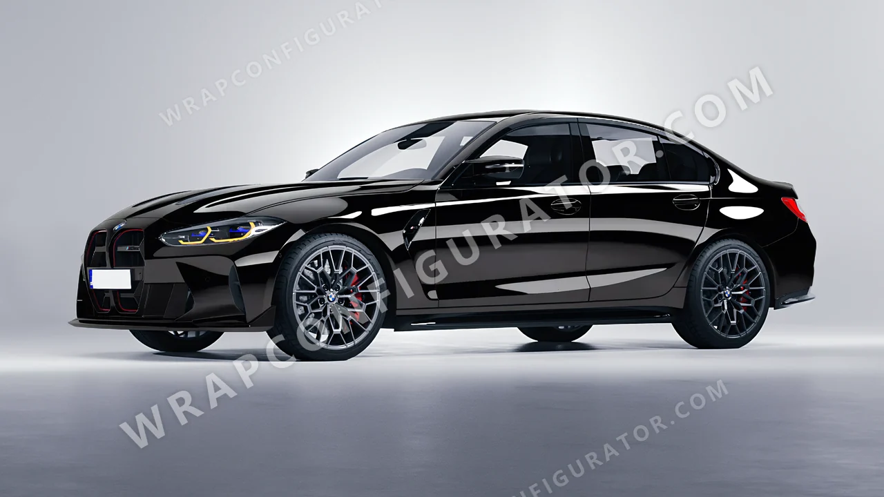 Black BMW M3 CS 2023 wrapped in 3M Black HG212