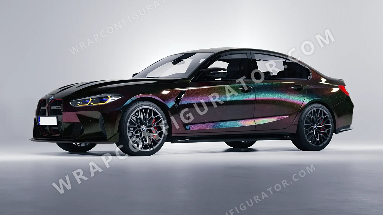 Black BMW M3 CS 2023 wrapped in 3M Black Psychedelic HGP221
