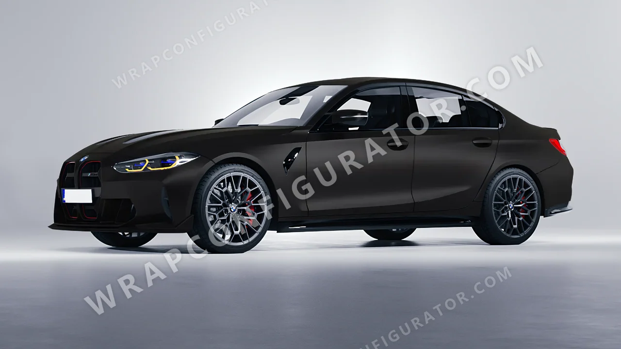 Black BMW M3 CS 2023 wrapped in 3M Dead Matte Black DM12