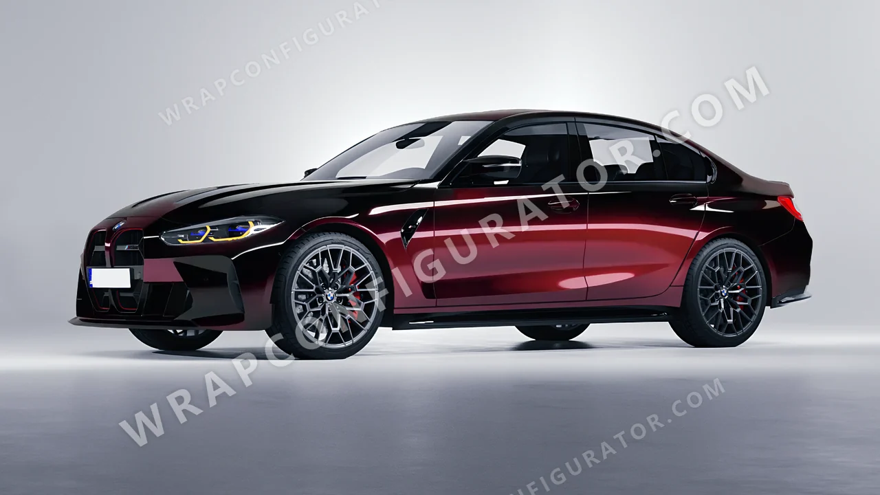 Black BMW M3 CS 2023 wrapped in 3M Gloss Ember Black GP282