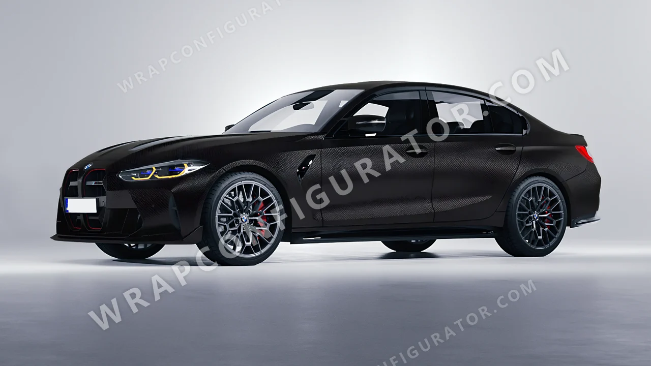 Black BMW M3 CS 2023 wrapped in 3M Matrix Black MX12