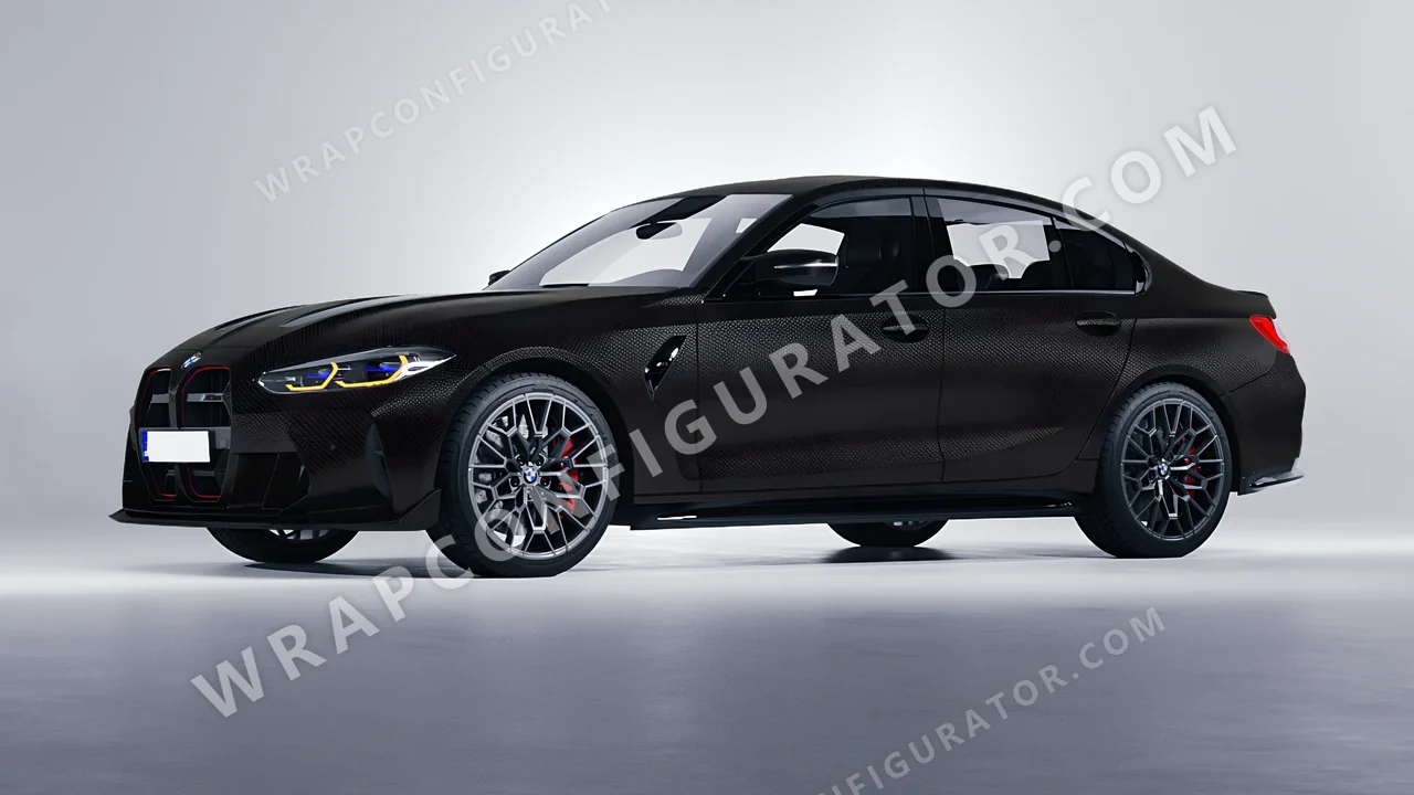 Black BMW M3 CS 2023 wrapped in 3M Shadow Black SB12