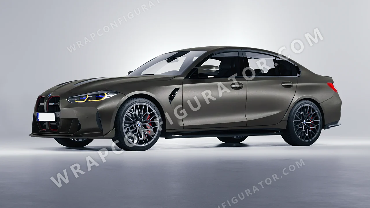 Black BMW M3 CS 2023 wrapped in Avery Dennison Black Rock Grey SW900-823-M