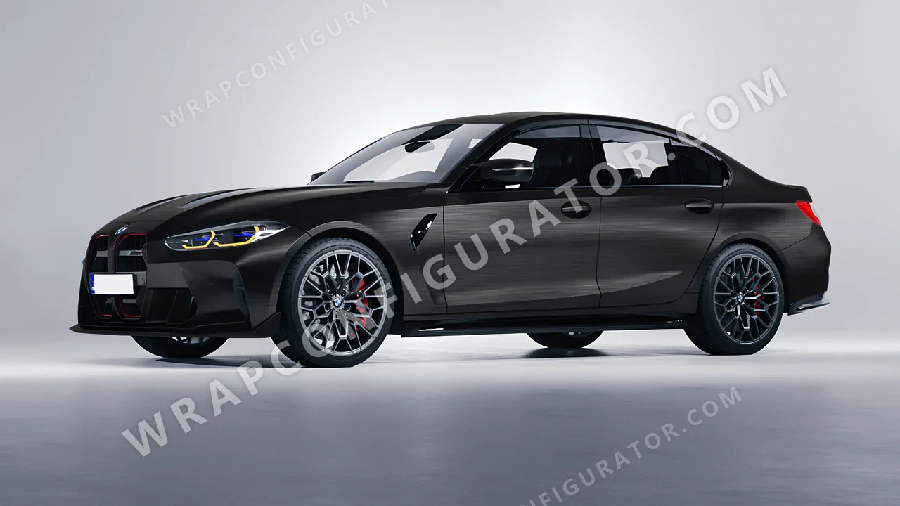 Black BMW M3 CS 2023 wrapped in Avery Dennison Brushed Black SW900-193-X