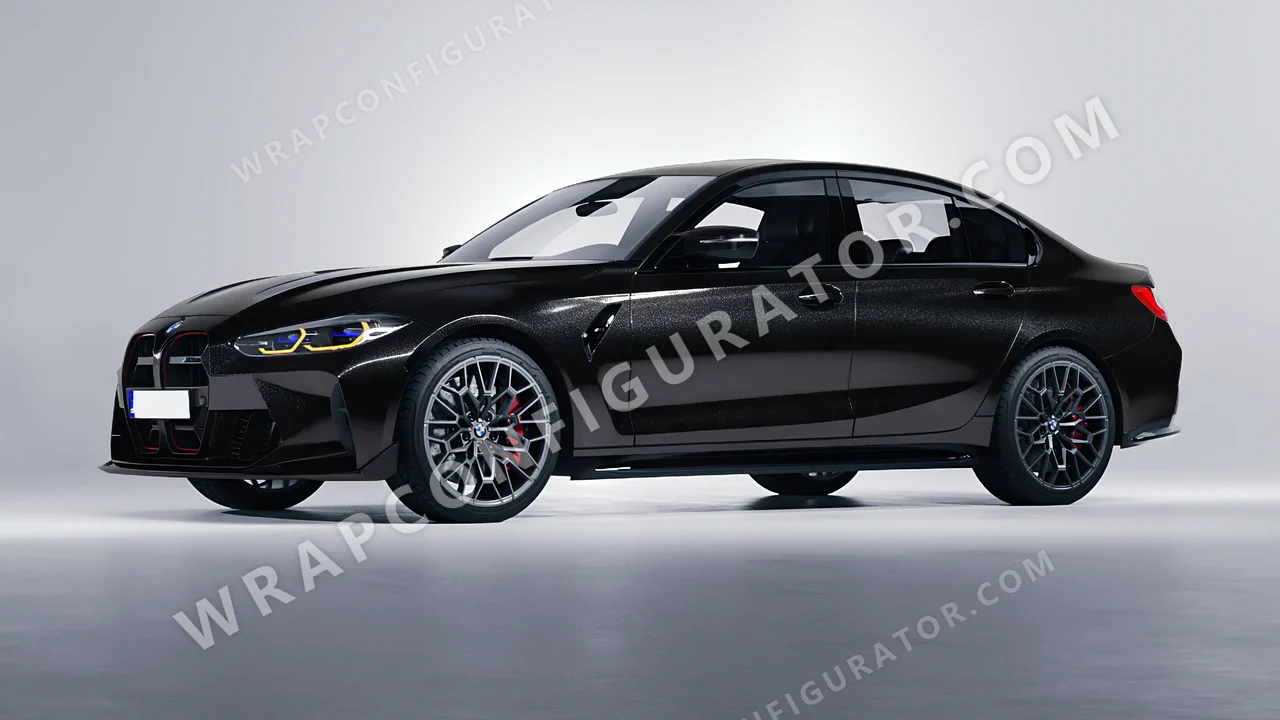 Black BMW M3 CS 2023 wrapped in Avery Dennison Mystery Black SW900-184-M