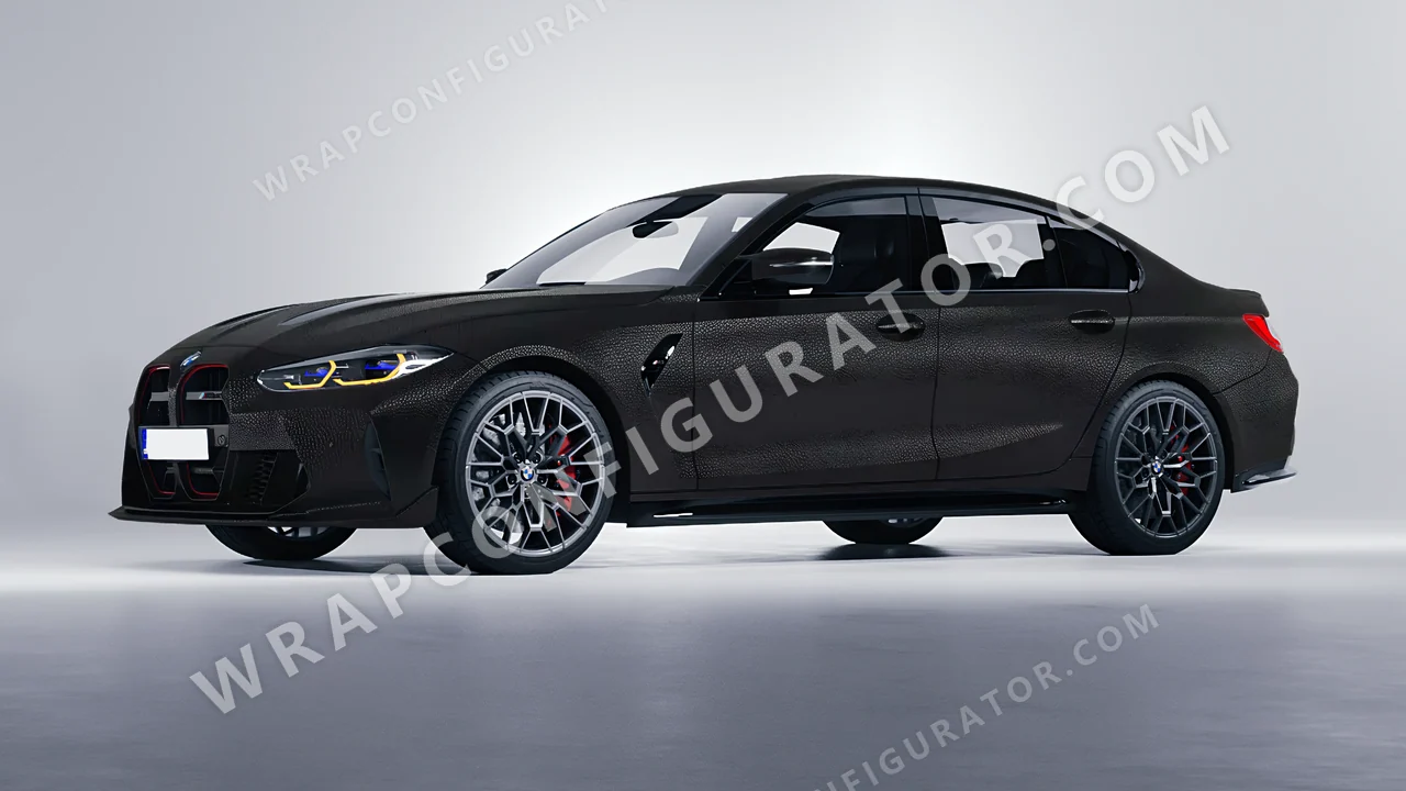 Black BMW M3 CS 2023 wrapped in Avery Dennison Rugged Onyx Black SW900-182-X