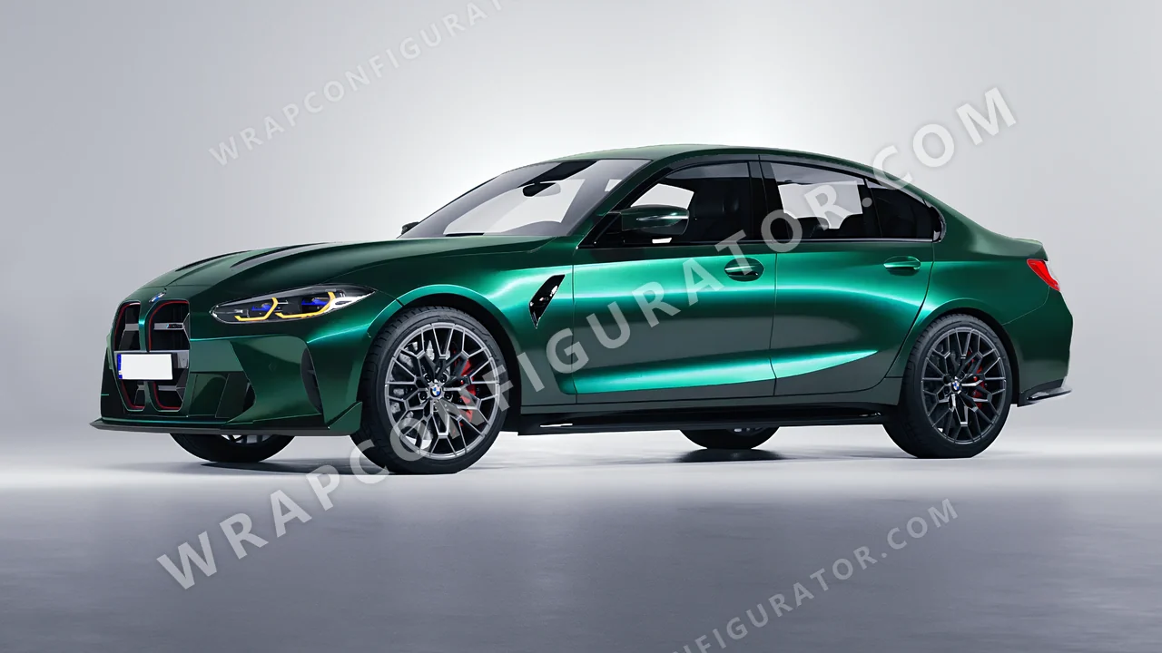 Black BMW M3 CS 2023 wrapped in KPMF Green Black Iridescent K75460